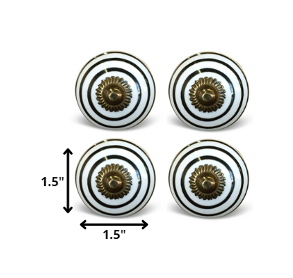 1.5" x 1.5" x 1.5" Hues Of Bronze White And Black  Knobs 8 Pack