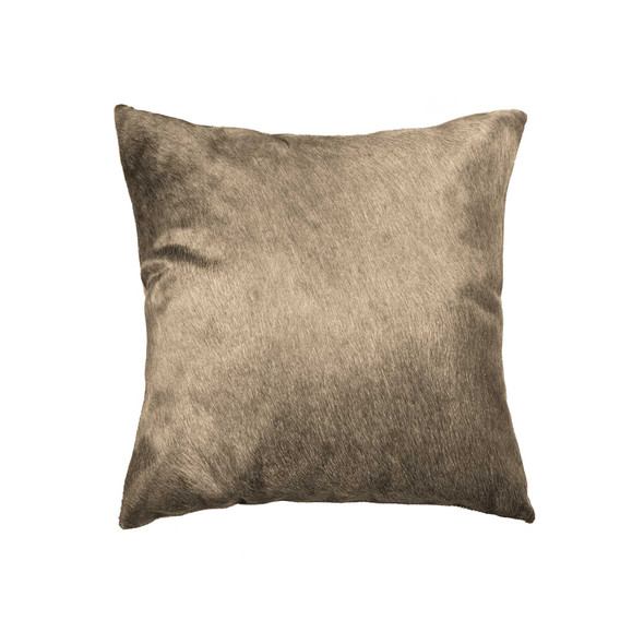 18" x 18" x 5" Smooth Taupe Kobe Cowhide  Pillow