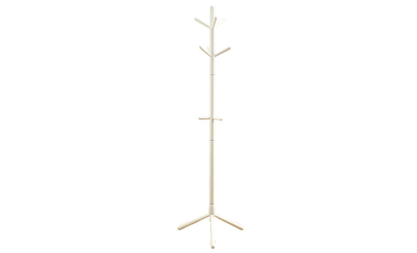 16.25" x 16.25" x 69" White Solid Wood  Coat Rack