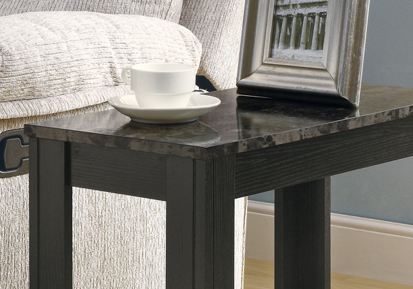 12" x 23.75" x 21.5" Black Grey Particle Board Laminate Mdf  Accent Table