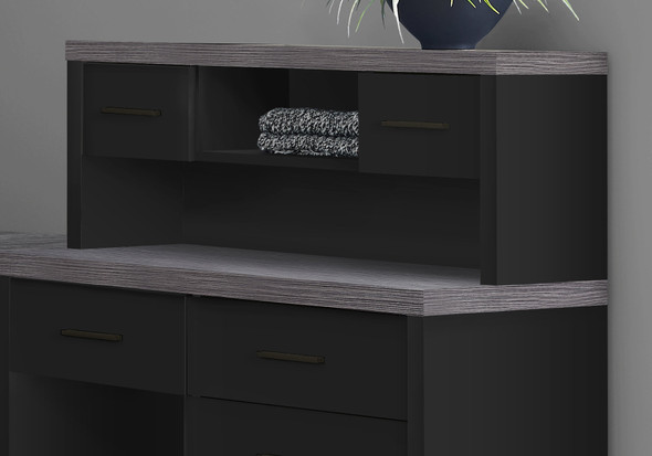 59" x 62.75" x 44.75" Black Grey Particle Board Hollow Core  Computer Desk