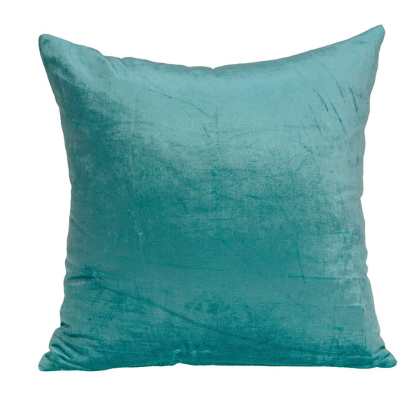 20" x 7" x 20" Transitional Aqua Solid Pillow Cover With Poly Insert