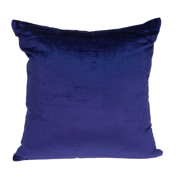 22" x 7" x 22" Transitional Royal Blue Solid Pillow Cover With Poly Insert