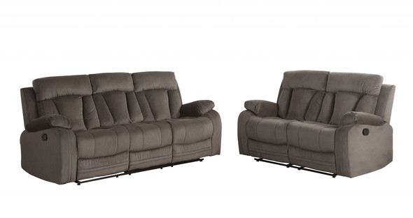 84" X 38" X 40"  Modern Brown Leather Sofa And Loveseat