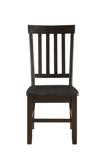 22" X 19" X 40" Rustic Walnut Wood Side Chair  Set of 2