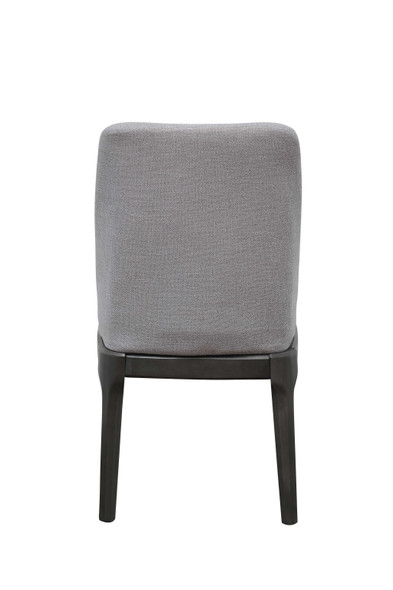 23" X 21" X 39" Light Gray Linen Upholstered Seat and Oak Wood Side Chair