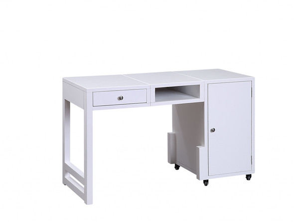 20" X 48" X 30" White Wood Veneer Desk (Convertible)