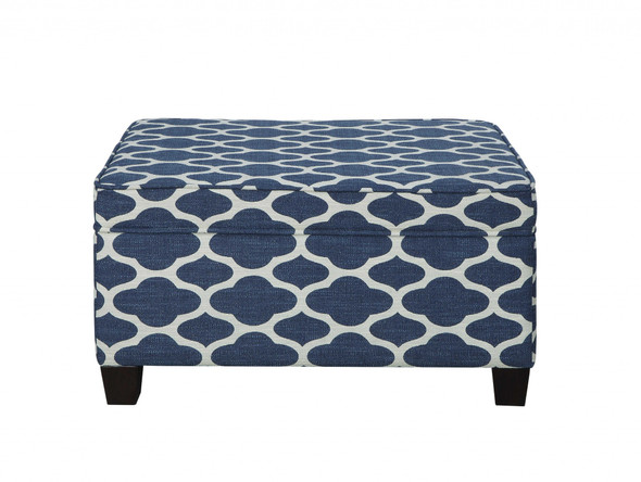 26" X 36" X 20" Fabric Pattern Upholstery Wood Leg Bench w/Storage