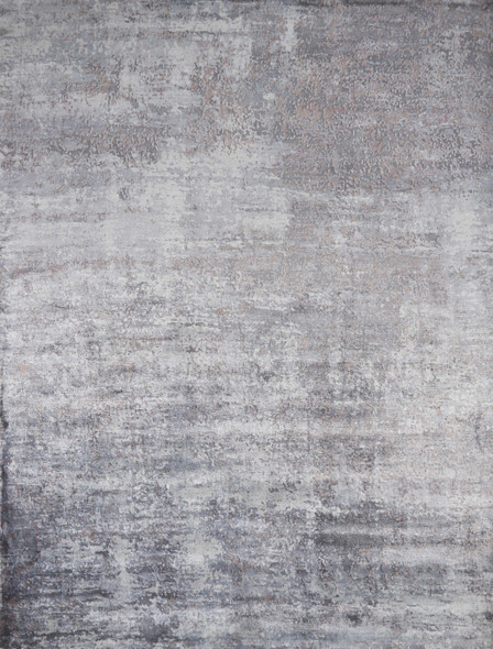 8'x10' Slate Grey Hand Loomed Abstract Brushstroke Indoor Area Rug