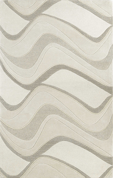 3'x5' Ivory Hand Tufted Abstract Waves Indoor Area Rug
