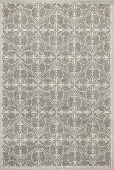 7' x 11' Grey Geometric Trellis UV Treated Indoor Area Rug