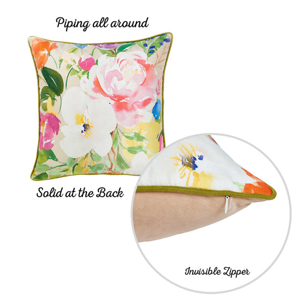 Watercolor Bouquet Decorative Throw Pillow Cover