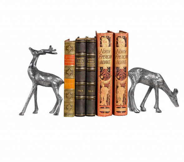 Stag and Doe Bookends or Sculptures