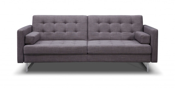80" X 45" X 13" Gray Stainless Steel Sofa Bed