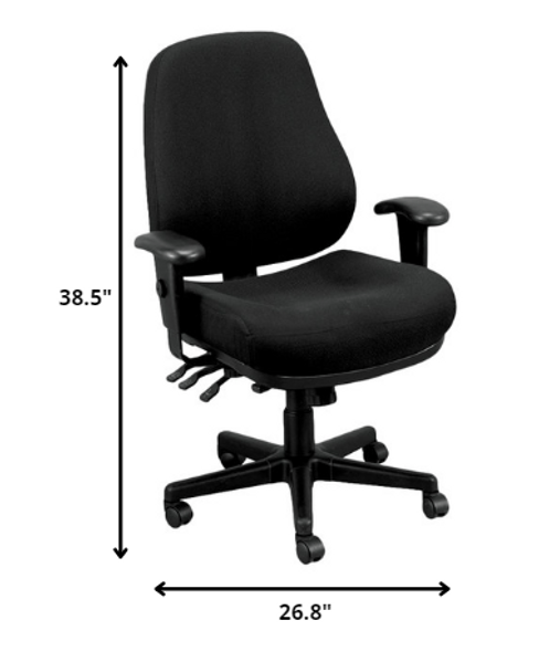 26.8" x 21" x 38.5" Black Tilt Tension Control Fabric Chair