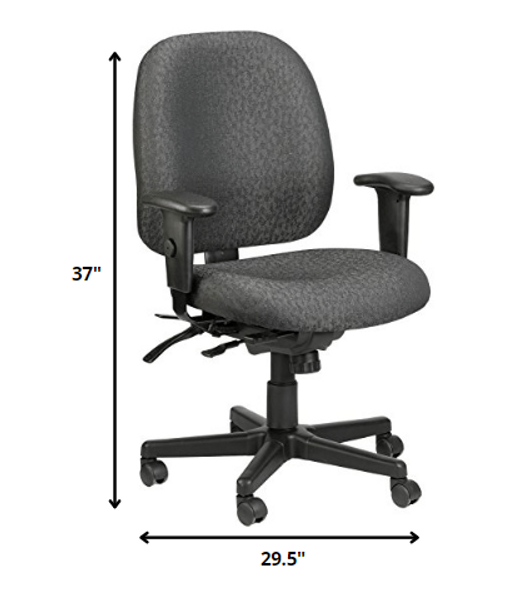 29.5" x 26" x 37" Charcoal Tilt Tension Control Fabric Chair