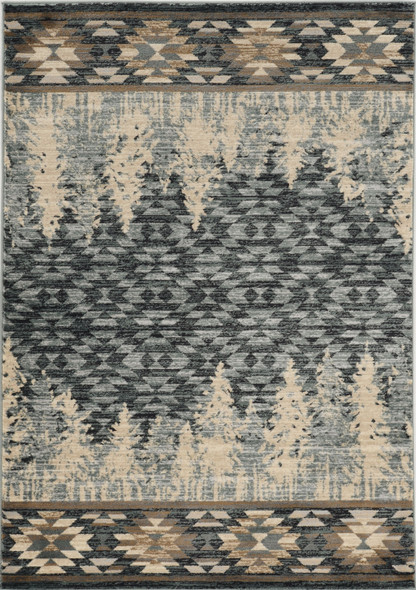 8'x10' Slate Blue Machine Woven Pinegrove Lodge Indoor Area Rug