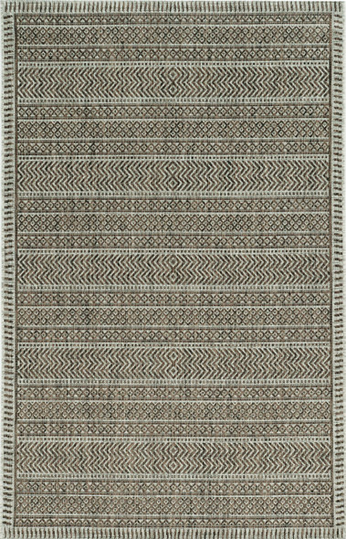 5'x7' Mocha Machine Woven UV Treated Tribal Indoor Outdoor Area Rug