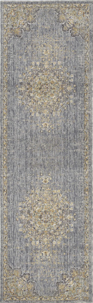 5'x8' Slate Grey Machine Woven Traditional Medallion Indoor Area Rug