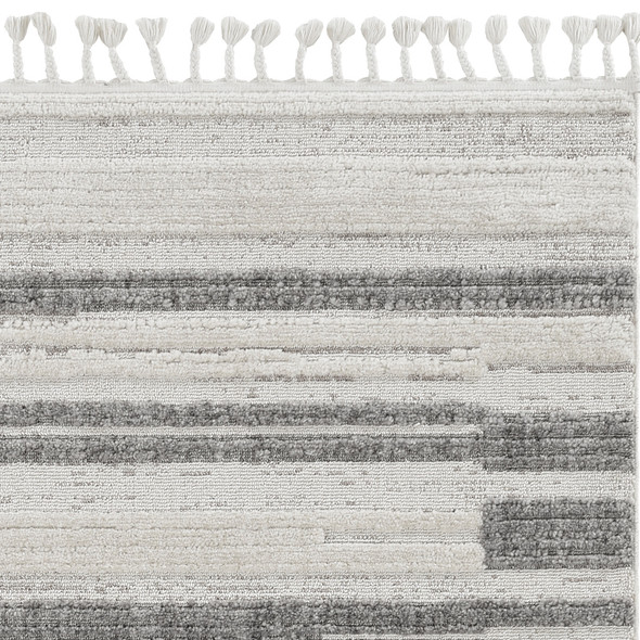 94" X 130" Ivory  Grey Polyester Rug