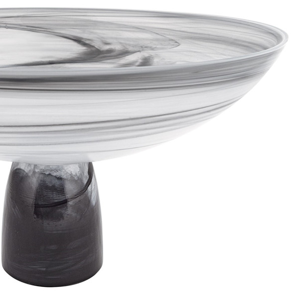 11" Mouth Blown Polish Glass Footed Centerpiece Bowl