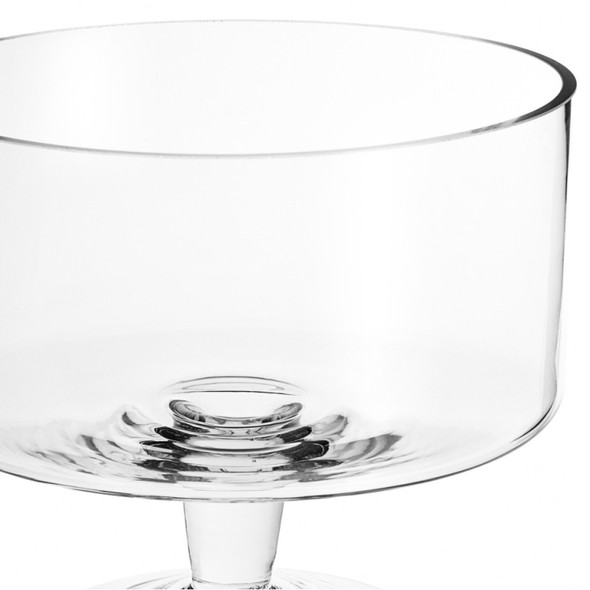 9" Mouth Blown Trifle Glass Bowl