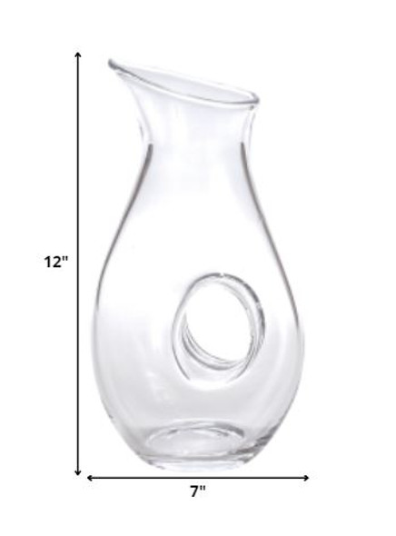 Mouth Blown Lead Free Crystal Pitcher  28 oz
