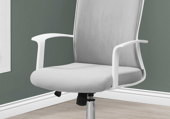 WhitewithGrey Fabric High Back Executive Office Chair