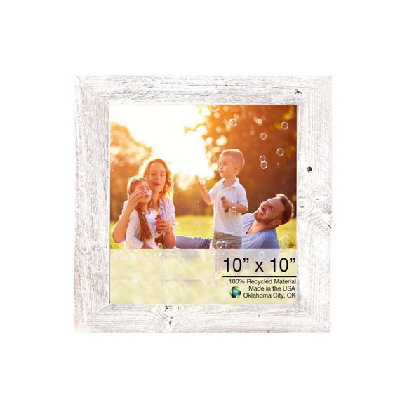 10x10 Rustic White washed Picture Frame with Plexiglass Holder