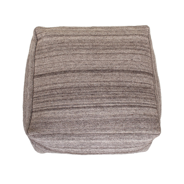 Stone Gray and Brown Pouf