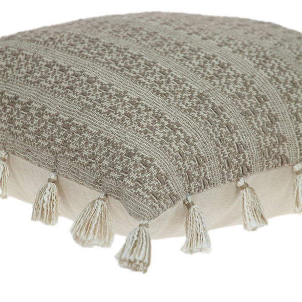 Neutral Sand Woven Throw Pillow