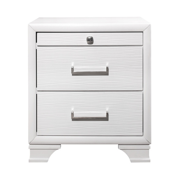 White Nightstand with 3 Drawers