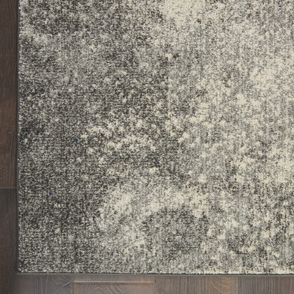 2 x 3 Charcoal and Ivory Abstract Scatter Rug