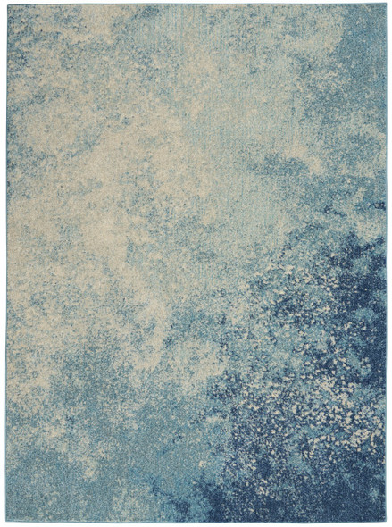 5 x 7 Light Blue and Ivory Abstract Sky Area Rug