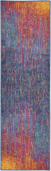 2 x 10 Rainbow Abstract Striations Runner Rug