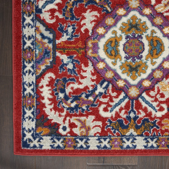 4 x 6 Red and Multicolor Decorative Area Rug