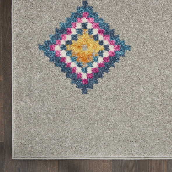 8 x 10 Gray and Multicolor Geometric Area Rug