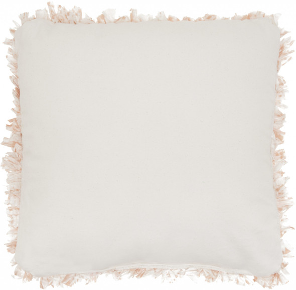 Shaggy Chic Blush and Ivory Throw Pillow