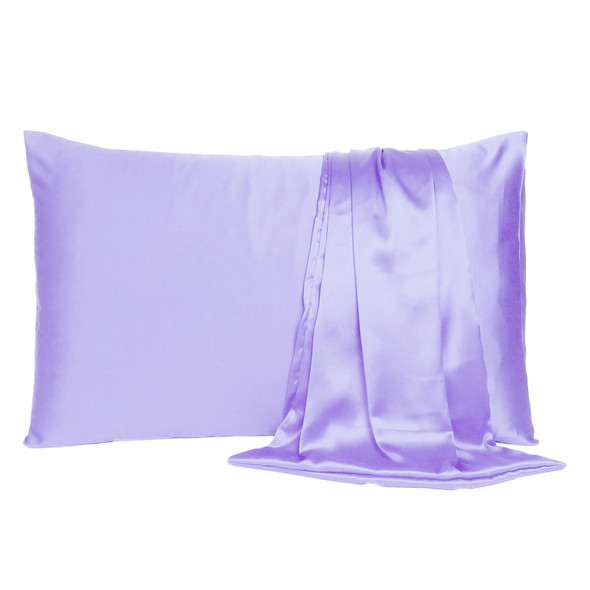 Purple Dreamy Set of 2 Silky Satin Standard Pillowcases