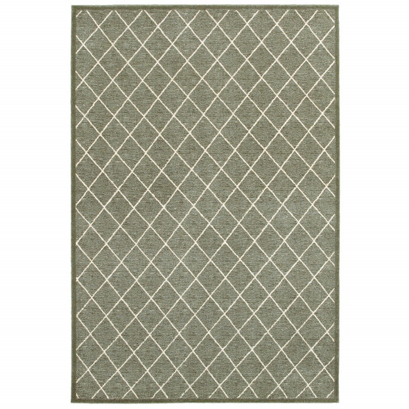 7 x 10 Gray and Ivory Diamond Indoor Area Rug