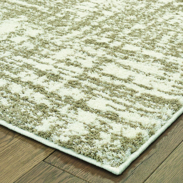 4x6 Ivory and Gray Abstract Strokes Area Rug