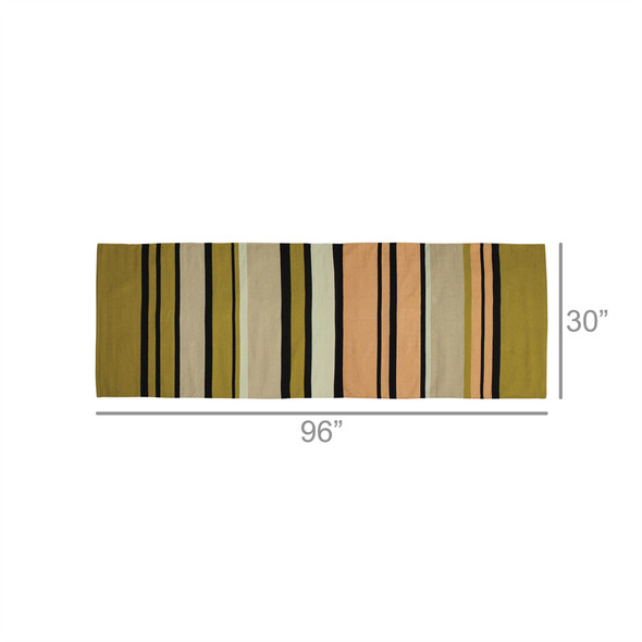3' X 8' Multicolored Stripes Runner Rug