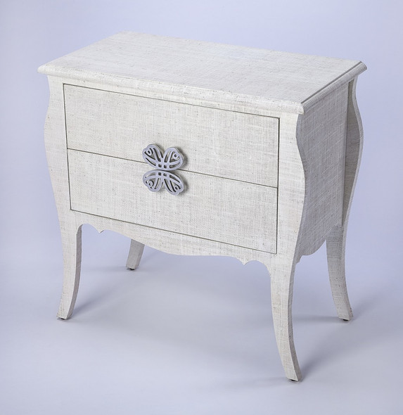 Felicia White Raffia Accent Chest