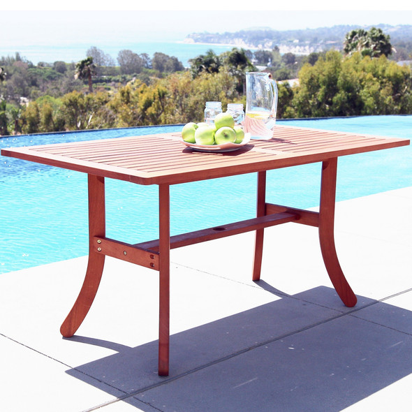 Sienna Brown Dining Table with Curved Legs