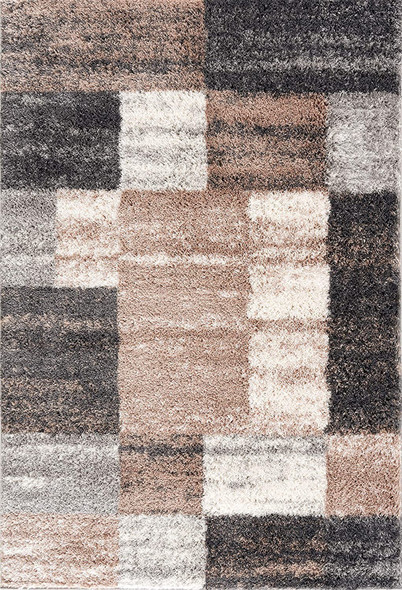 8 x 11 Beige Modern Blocks Area Rug