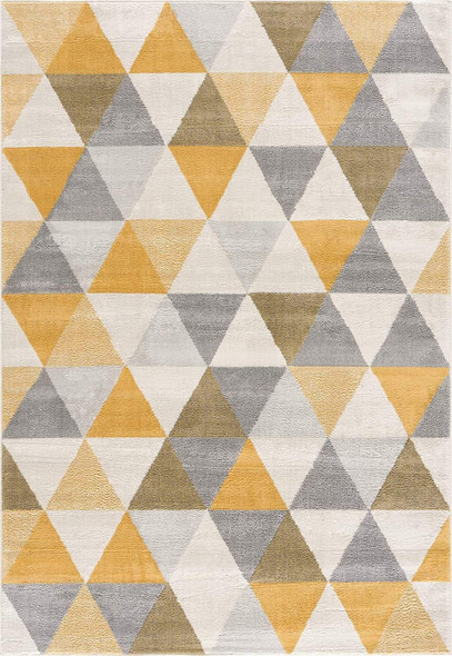 8 x 11 Yellow Triangular Lattice Area Rug