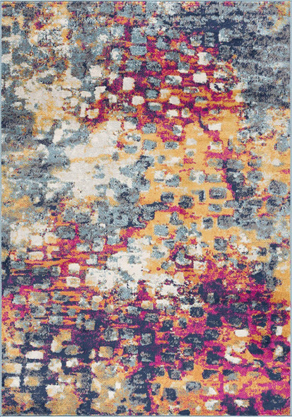 2 x 13 Multicolored Abstract Painting Runner Rug