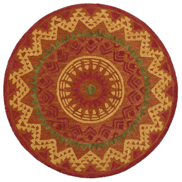 4 Round Orange Decorative Area Rug