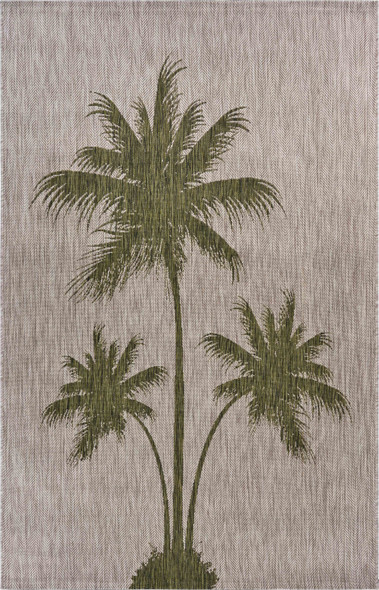 5 x 7 Green Palm Tree Indoor Outdoor Area Rug