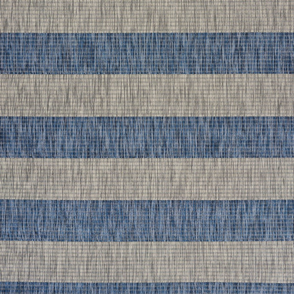 5 x 7 Navy Stripes Indoor Outdoor Area Rug